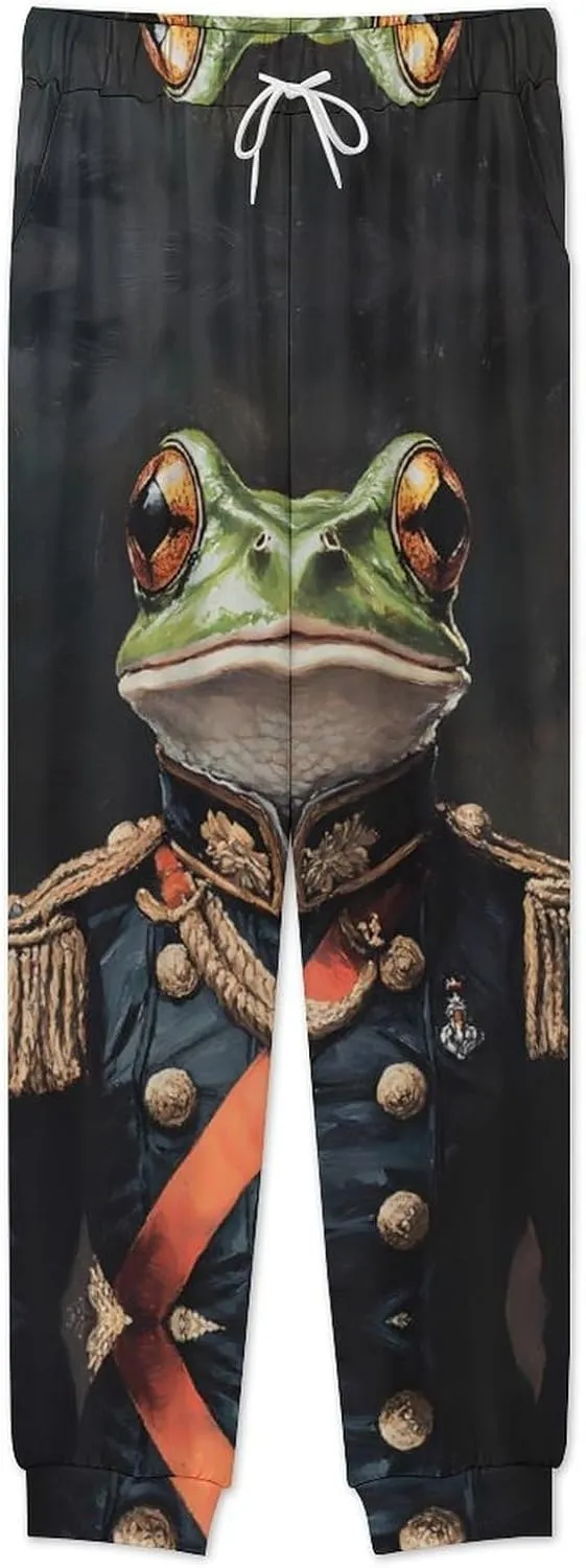 Frog General Admiral Soft Mens Pajamas Set Round Neck Pullover Long Sleeve And Pants Loungewear 2 Piece Pjs Set