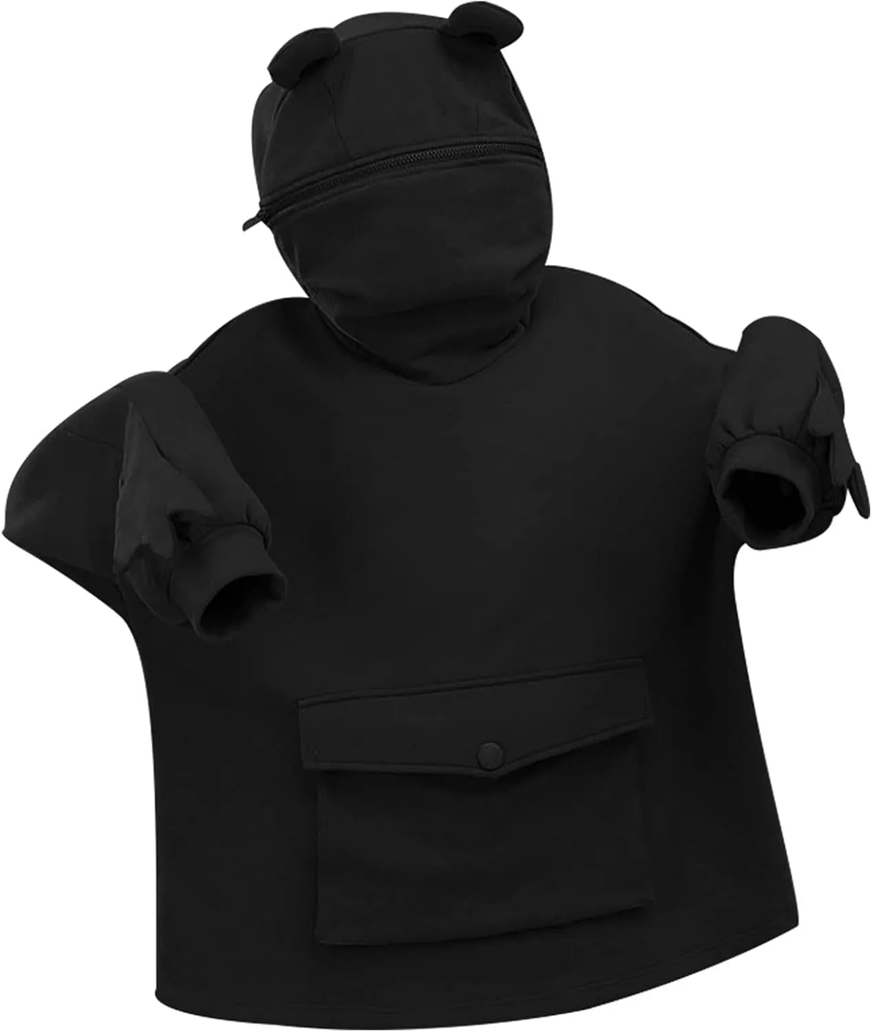 Frog Hoodies for Teen Girls Cute Hoodies Pullover Oversized Kawaii Hooded Sweatshirt Zipper Mouth Frog Hoodie for Women