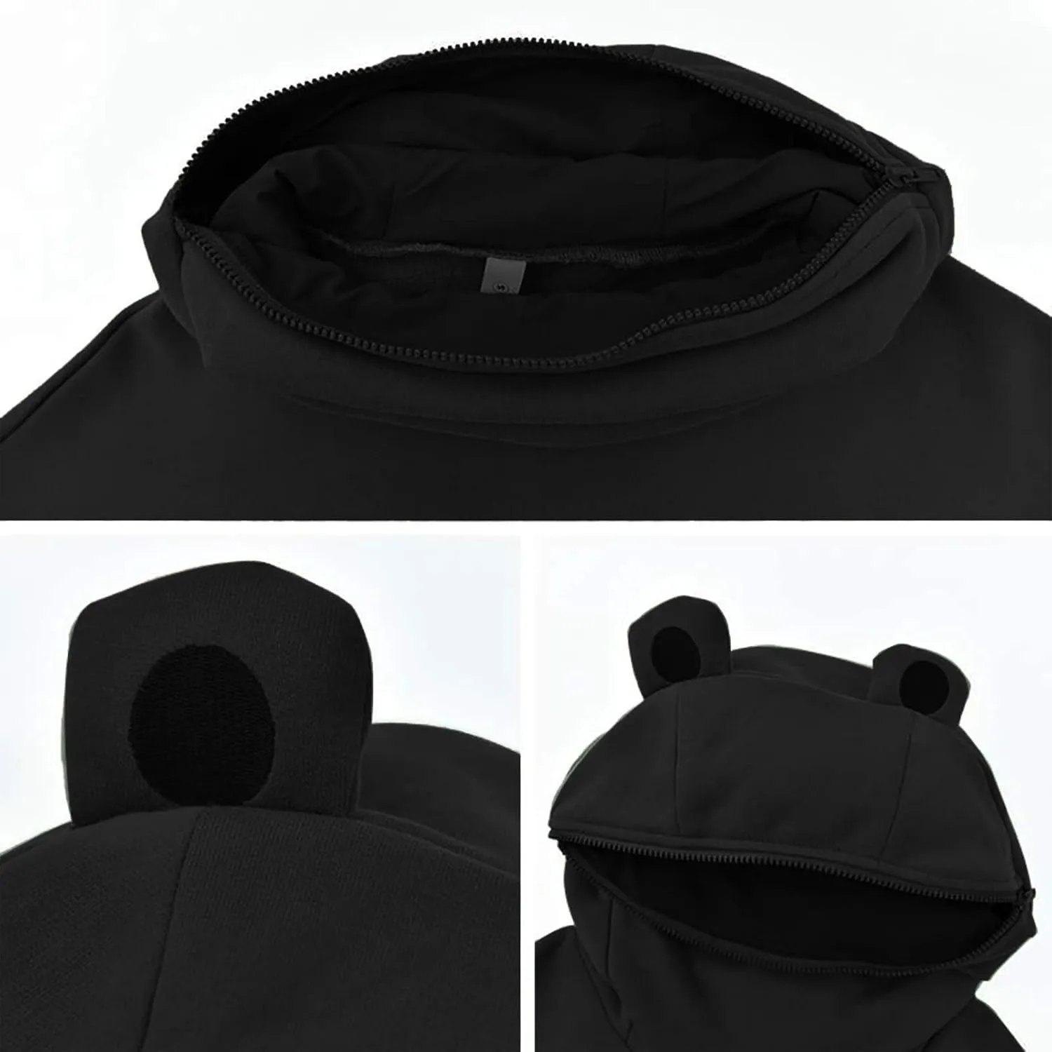 Frog Hoodies for Teen Girls Cute Hoodies Pullover Oversized Kawaii Hooded Sweatshirt Zipper Mouth Frog Hoodie for Women
