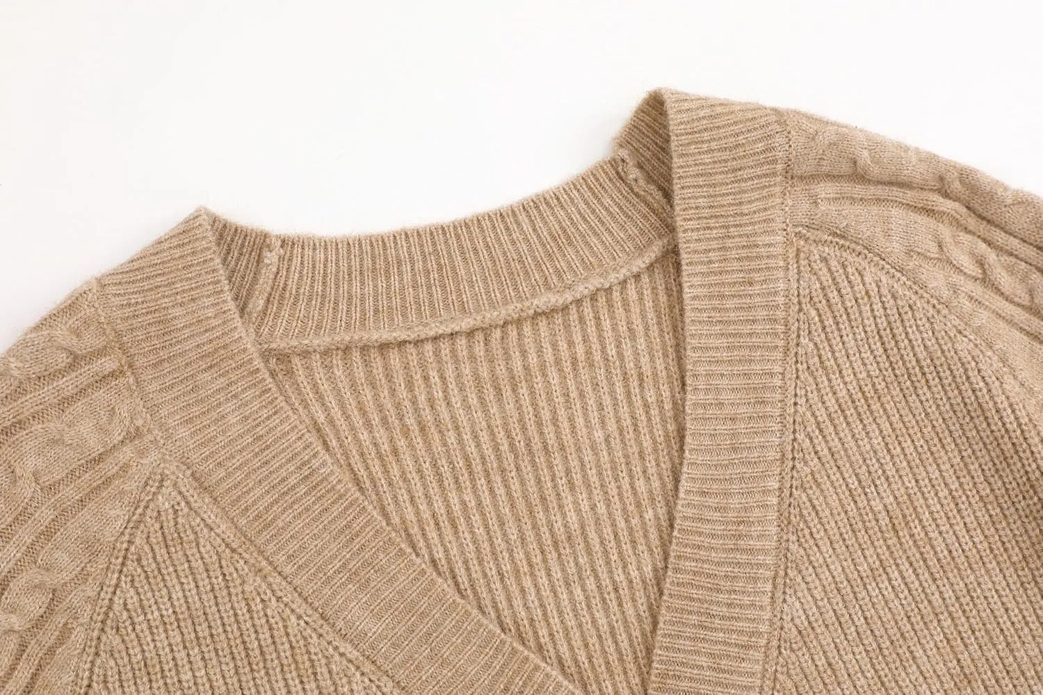 GABERLY Button Down Thickened Sweaters V Neck Open Front Loose Oversized Cardigans Knit Outwear for Women