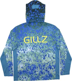 Gillz Men's Pro Striker Long Sleeve UV Fishing Shirt with Built-in Mask | UV Protection | Moisture Wicking