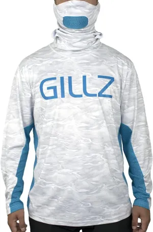 Gillz Men's Pro Striker Long Sleeve UV Fishing Shirt with Built-in Mask | UV Protection | Moisture Wicking