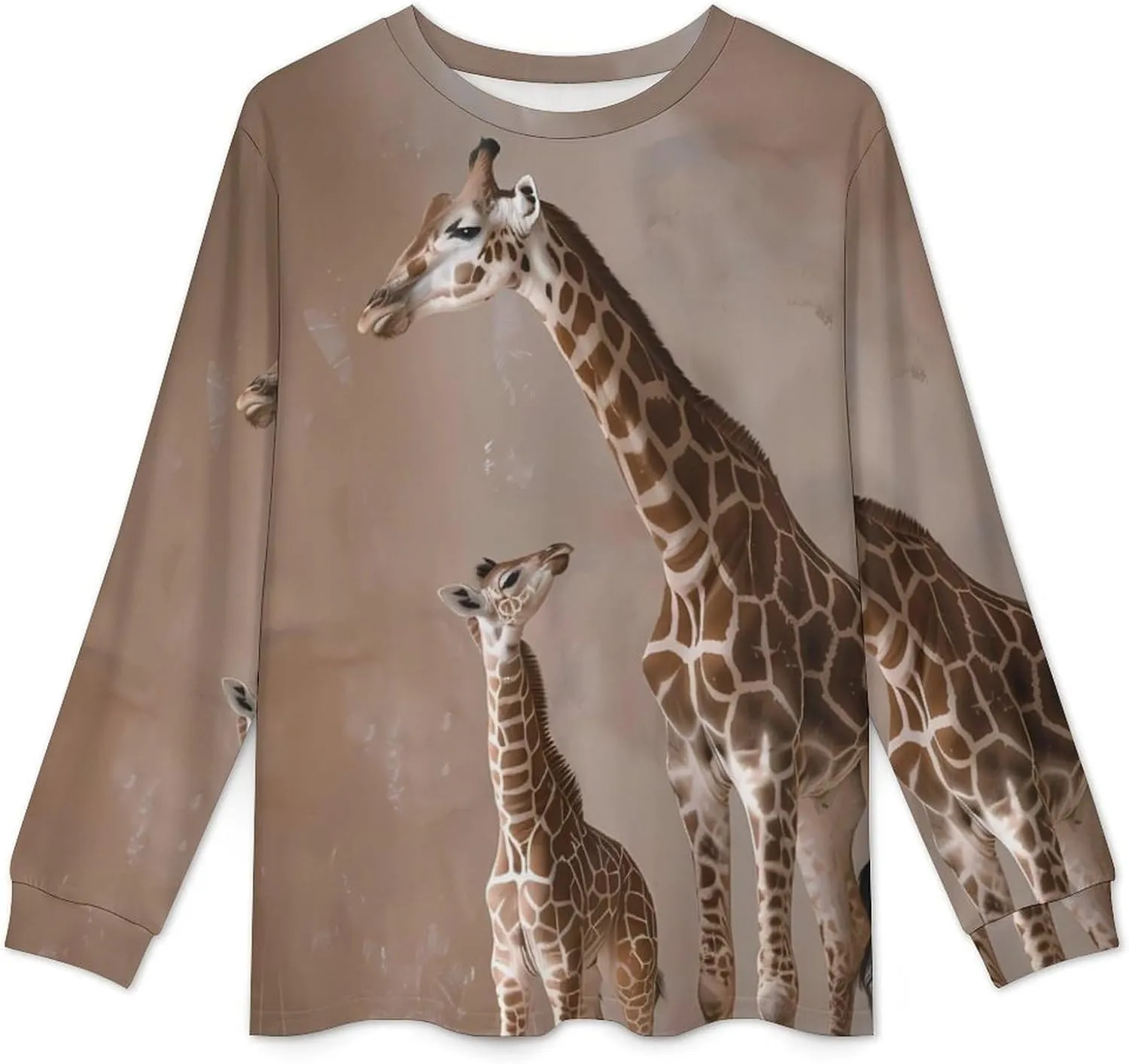 Giraffe Mother Men's Pajama Set Casual Sleepwear Pjs Set Crewneck Shirts And Bottoms Comfy Loungewear