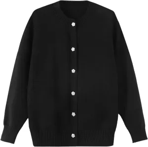 Girls Cardigan Sweater School Uniforms Toddler Long Sleeve Button Knit Solid Sweaters Tops