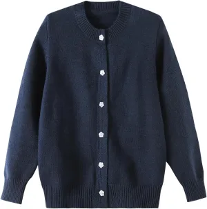 Girls Cardigan Sweater School Uniforms Toddler Long Sleeve Button Knit Solid Sweaters Tops