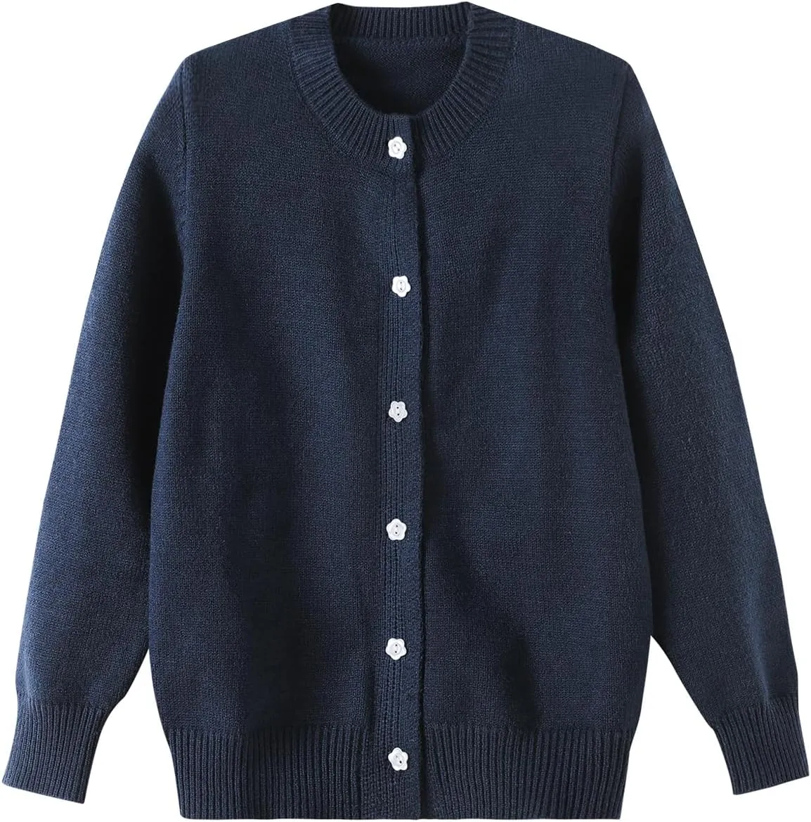 Girls Cardigan Sweater School Uniforms Toddler Long Sleeve Button Knit Solid Sweaters Tops