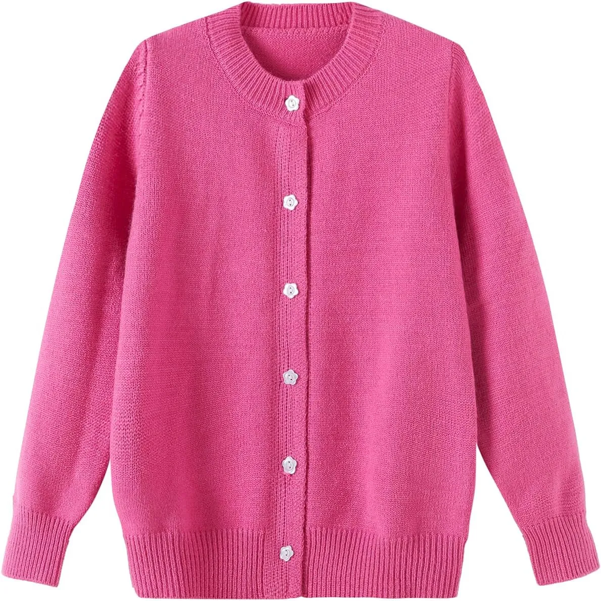 Girls Cardigan Sweater School Uniforms Toddler Long Sleeve Button Knit Solid Sweaters Tops