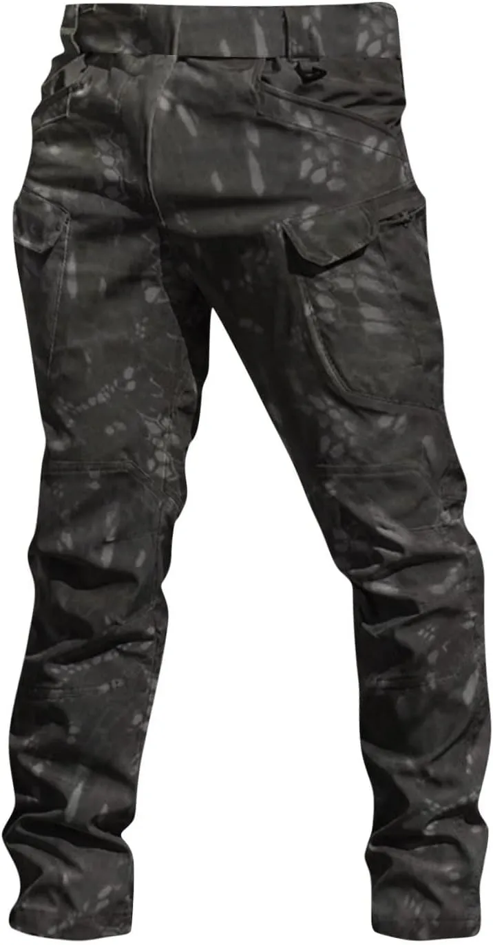 GOFULY Cargo Pants Men Hiking Ripstop Stretch Work Pants Multi Pockets Regular Fit Pants Outdoors Trousers Tactical