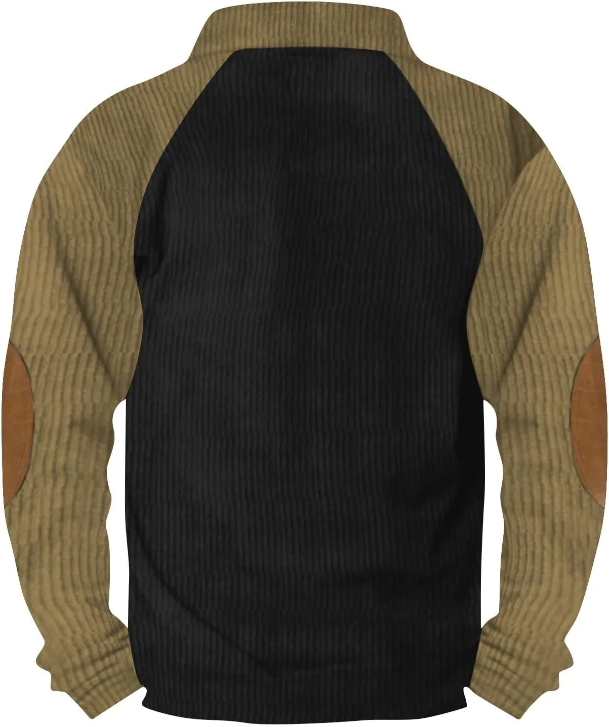 GOFULY Quilted Sweatshirts For Men Corduroy Henley Button Jacket Lightweight Lapel Collar Pullover Long Sleeve Baggy Sweater
