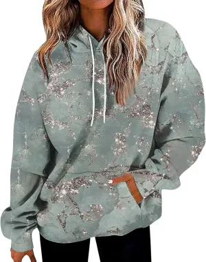 GOFULY Women'S Fashion Hoodies & Sweatshirts Long Sleeve Drawstring Sweatshirts Tie Dye Fall Pullover Winter Sweatshirts
