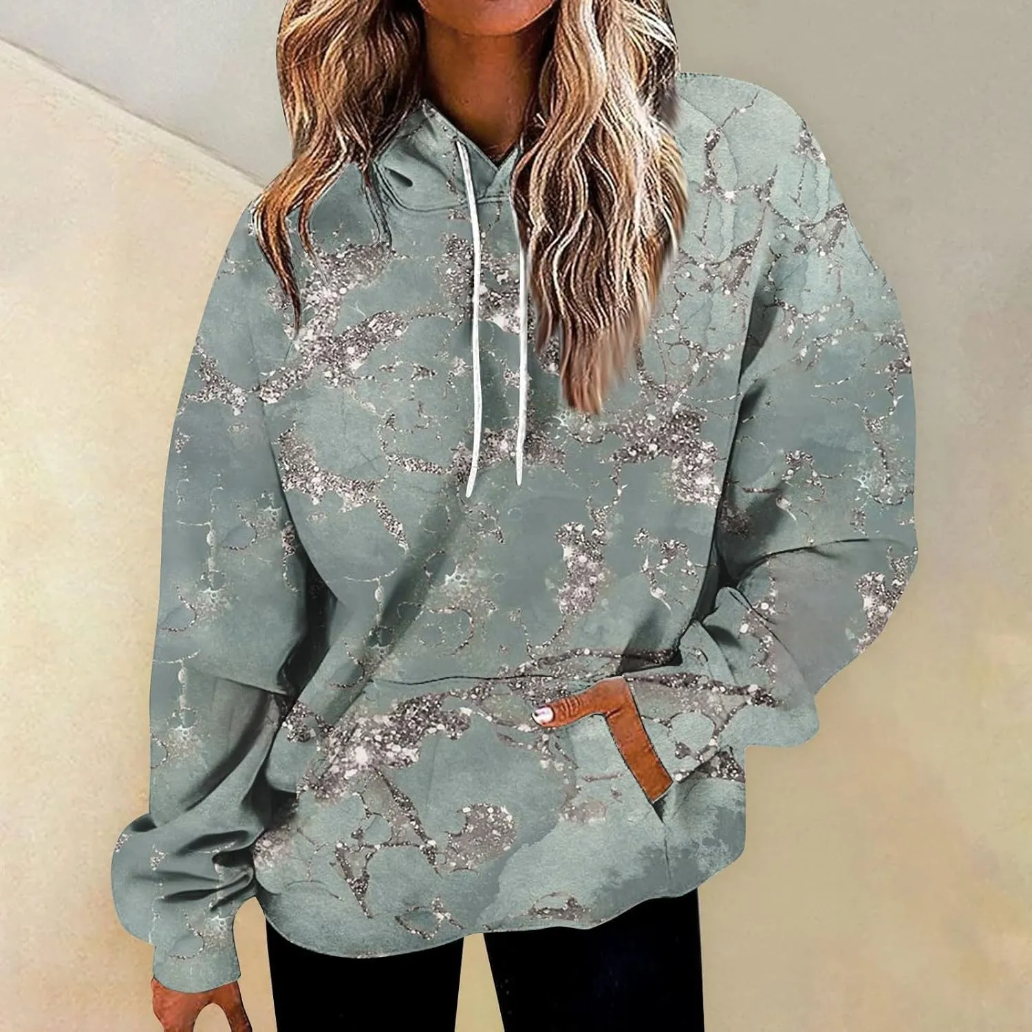 GOFULY Women'S Fashion Hoodies & Sweatshirts Long Sleeve Drawstring Sweatshirts Tie Dye Fall Pullover Winter Sweatshirts