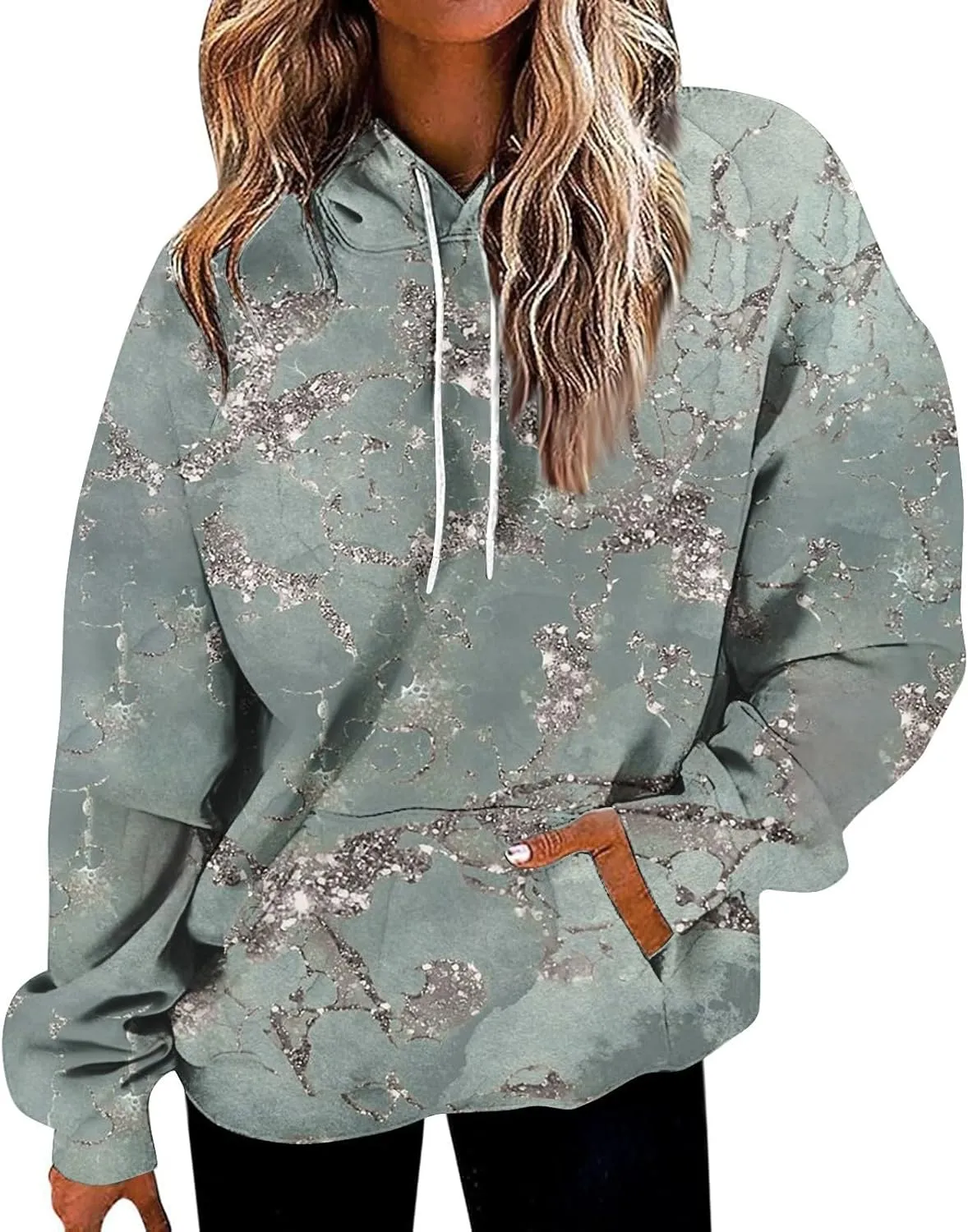 GOFULY Women'S Fashion Hoodies & Sweatshirts Long Sleeve Drawstring Sweatshirts Tie Dye Fall Pullover Winter Sweatshirts