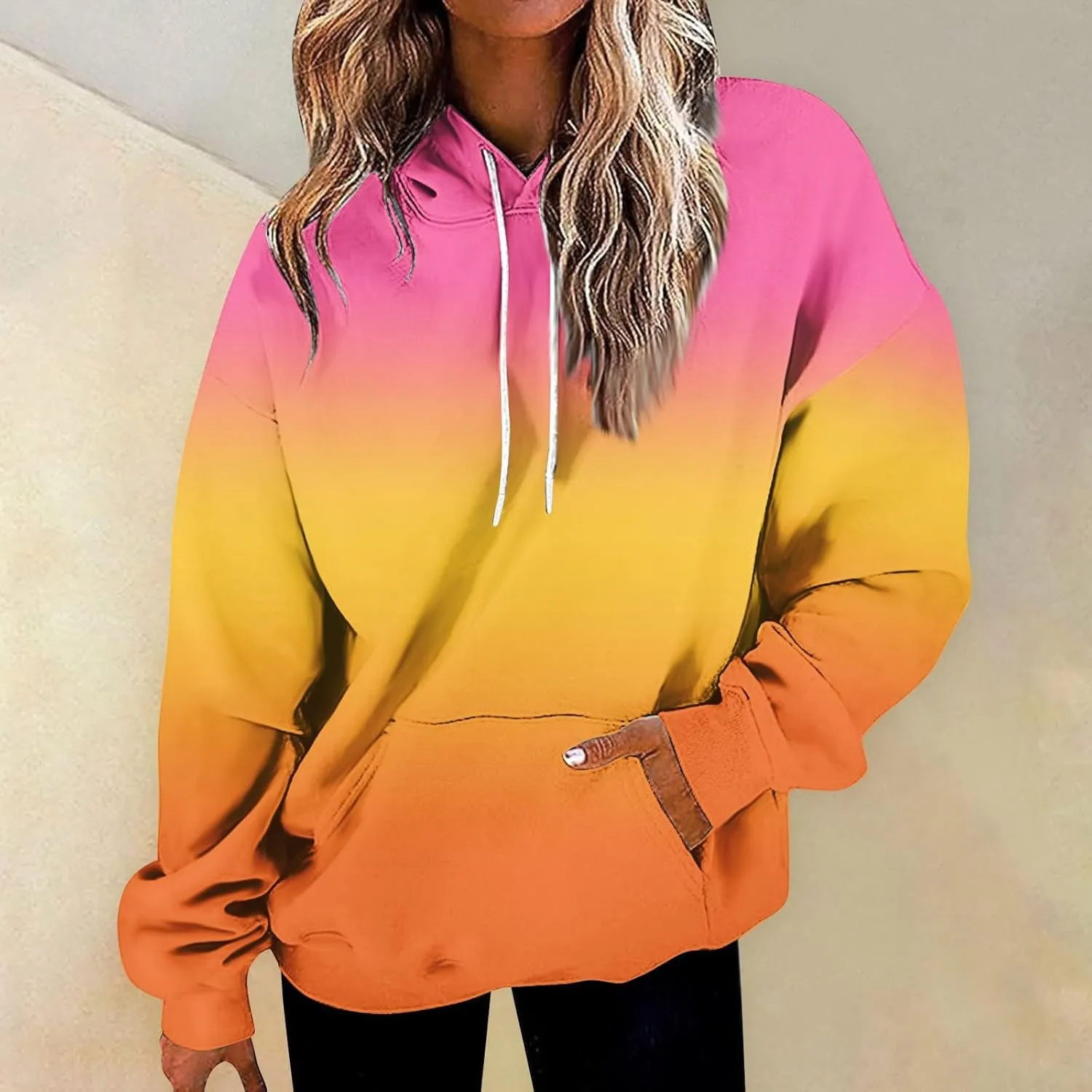 GOFULY Women'S Fashion Hoodies & Sweatshirts Long Sleeve Drawstring Sweatshirts Tie Dye Fall Pullover Winter Sweatshirts