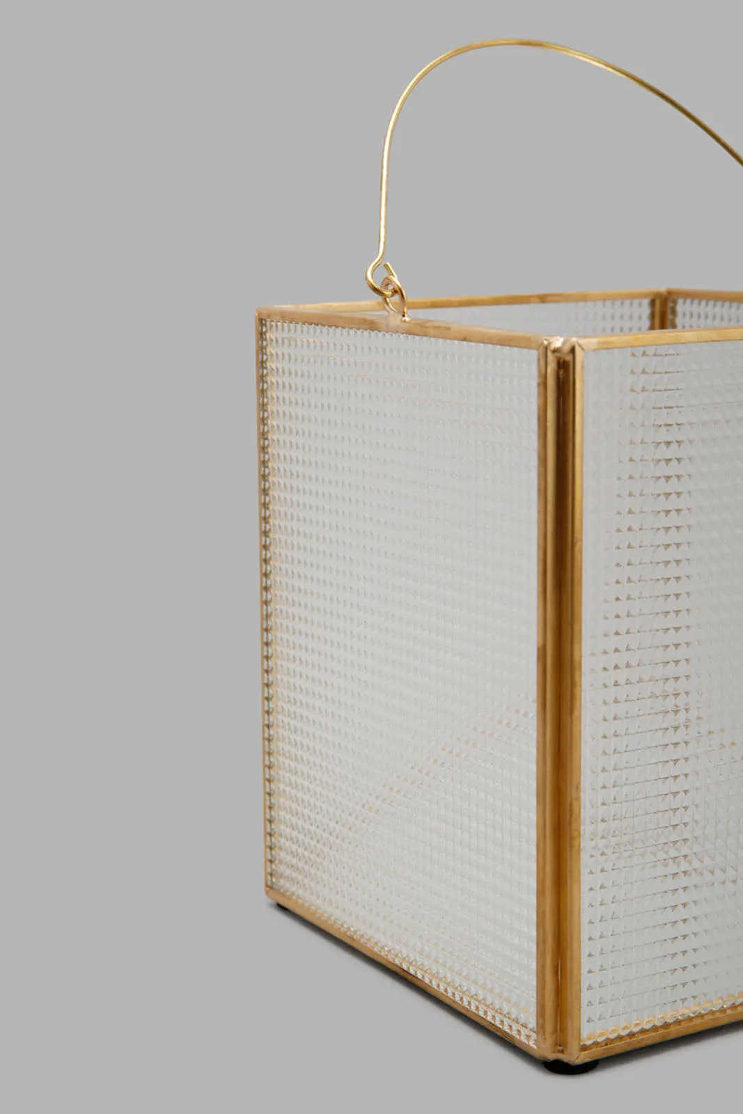 Gold Glass Metal Textured Candle Holder
