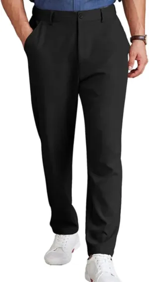 Golf Pants for Men Lightweight Stretch Slim Fit Dress Pants Business Casual Work Golf Pants with Pockets