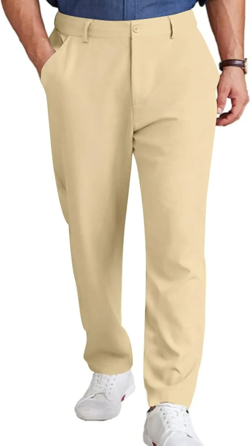 Golf Pants for Men Lightweight Stretch Slim Fit Dress Pants Business Casual Work Golf Pants with Pockets