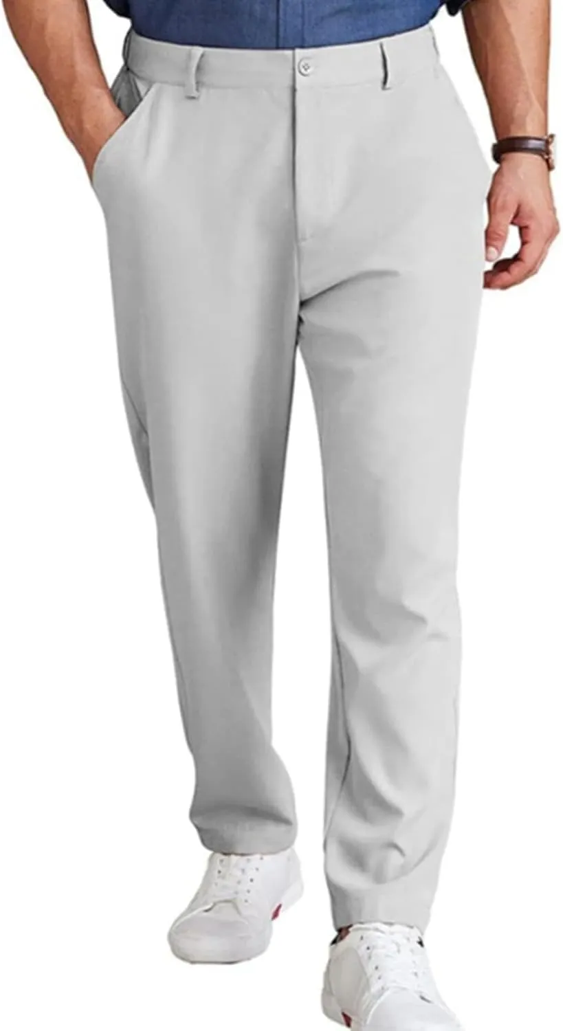 Golf Pants for Men Lightweight Stretch Slim Fit Dress Pants Business Casual Work Golf Pants with Pockets