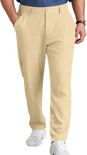 Golf Pants for Men Lightweight Stretch Slim Fit Dress Pants Business Casual Work Golf Pants with Pockets