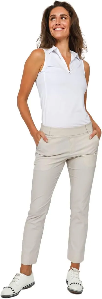 GOLFTINI Women's Zip Golf Polo - Sleeveless, Lightweight, Moisture-Wicking, UPF, 4-Way Stretch for Sports