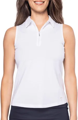 GOLFTINI Women's Zip Golf Polo - Sleeveless, Lightweight, Moisture-Wicking, UPF, 4-Way Stretch for Sports