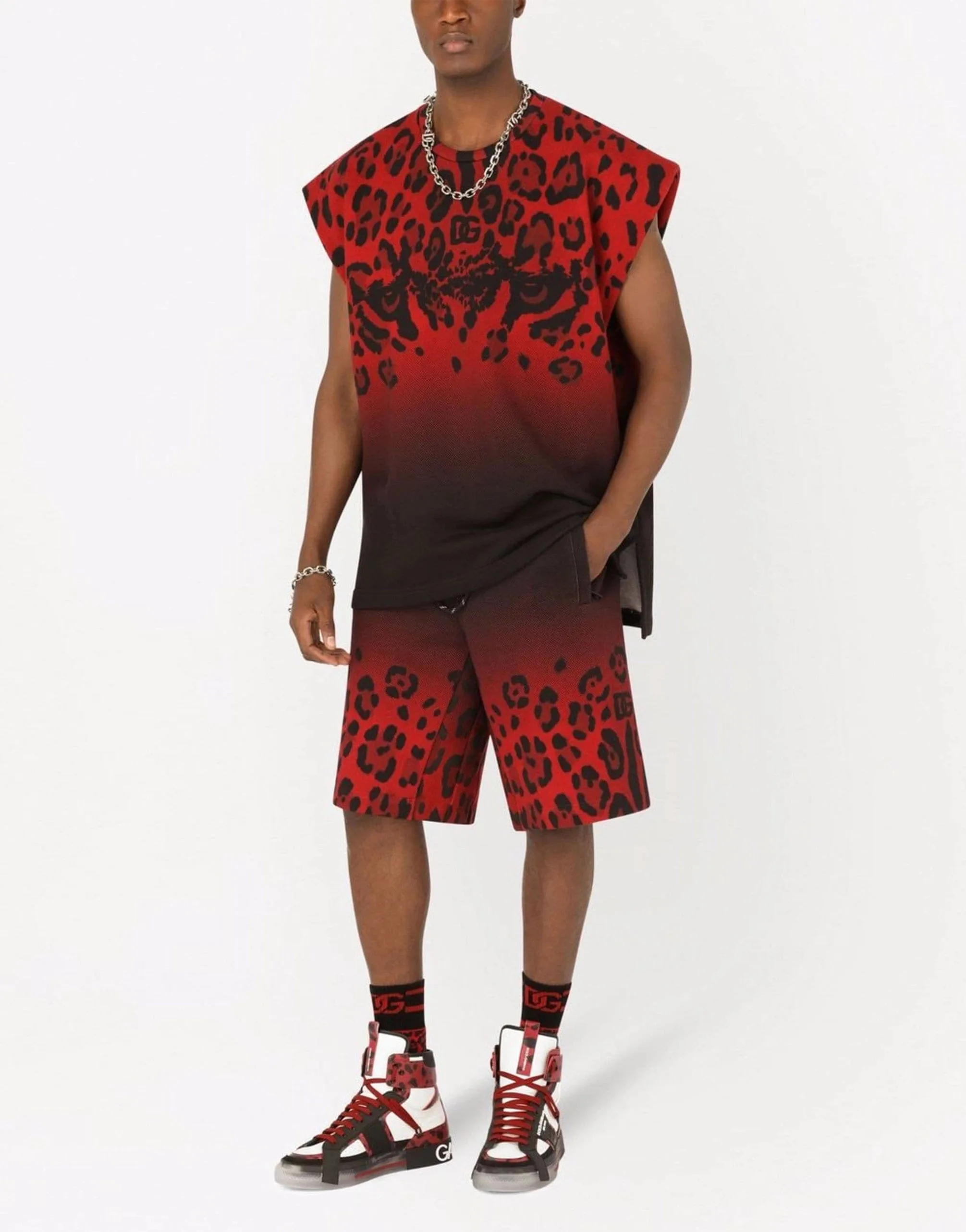 Gradient Leopard-Print Shorts