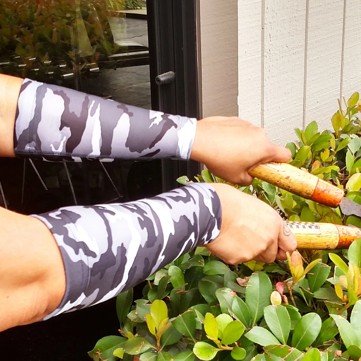 Grey Camo Pattern Forearm Sleeves