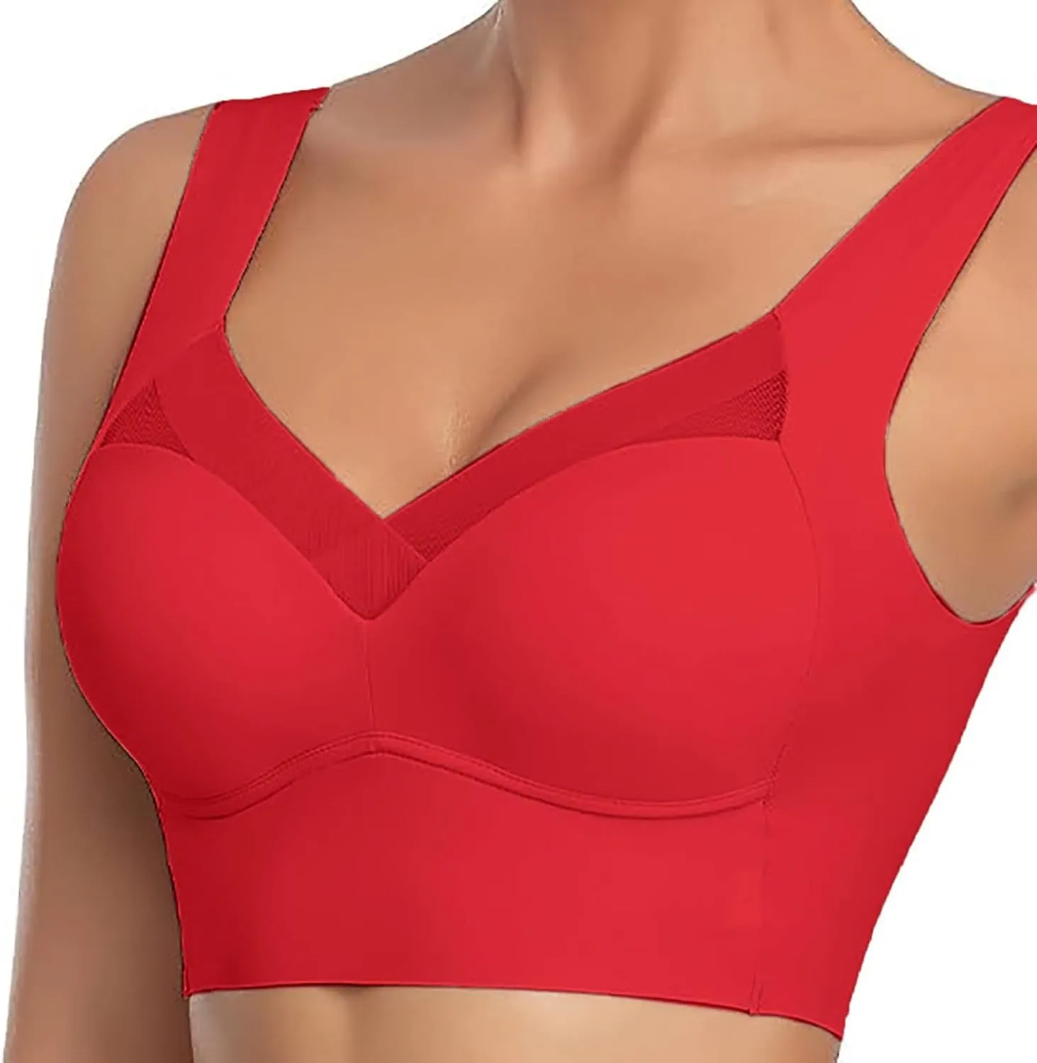 Hatmeo Bras for Senior Women Posture Correcting Bra No Underwire Seamless Bras Plus Size Sexy Push Up Bralette Zen Chic Bra