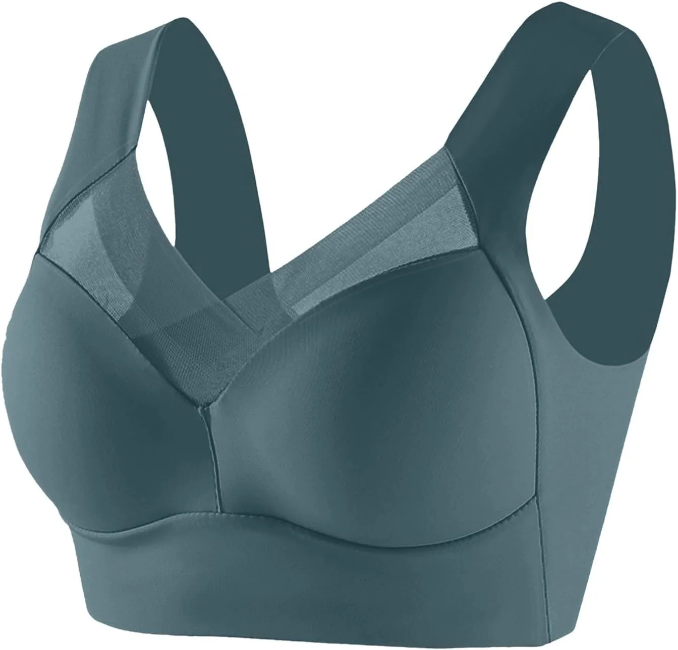 Hatmeo Posture Correcting Bras for Seniors Women Ice Silk Push Up Lysine Charm Gathering Bra Plus Size Wireless Zen Chic Bras
