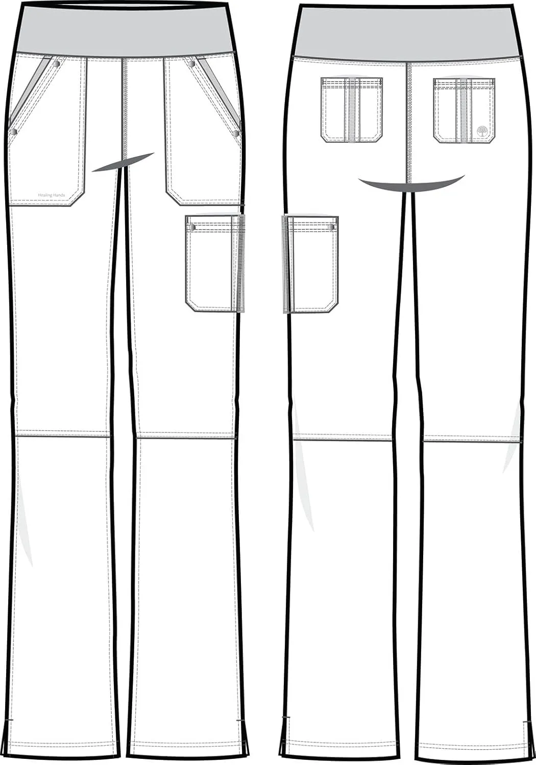 Healing Hands Cargo Scrub Pants Tori with 5 Pockets & 2-Way Stretch Fabric 9133