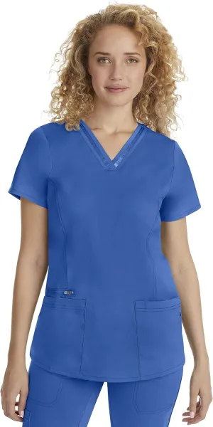 Healing Hands Scrub Top for Women with 3 Pockets and Easy Care, 2-Way Stretch Fabric 2278