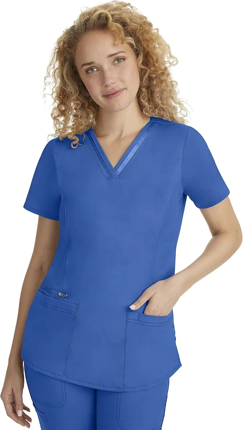 Healing Hands Scrub Top for Women with 3 Pockets and Easy Care, 2-Way Stretch Fabric 2278