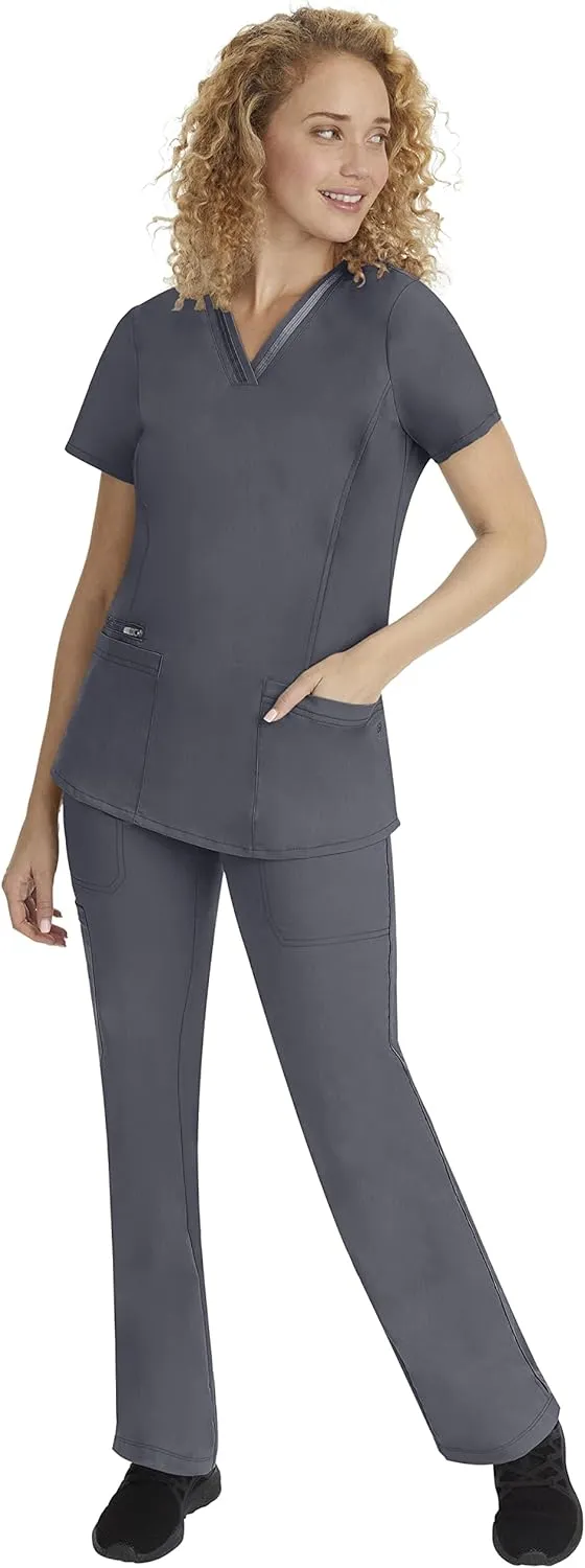 Healing Hands Scrub Top for Women with 3 Pockets and Easy Care, 2-Way Stretch Fabric 2278