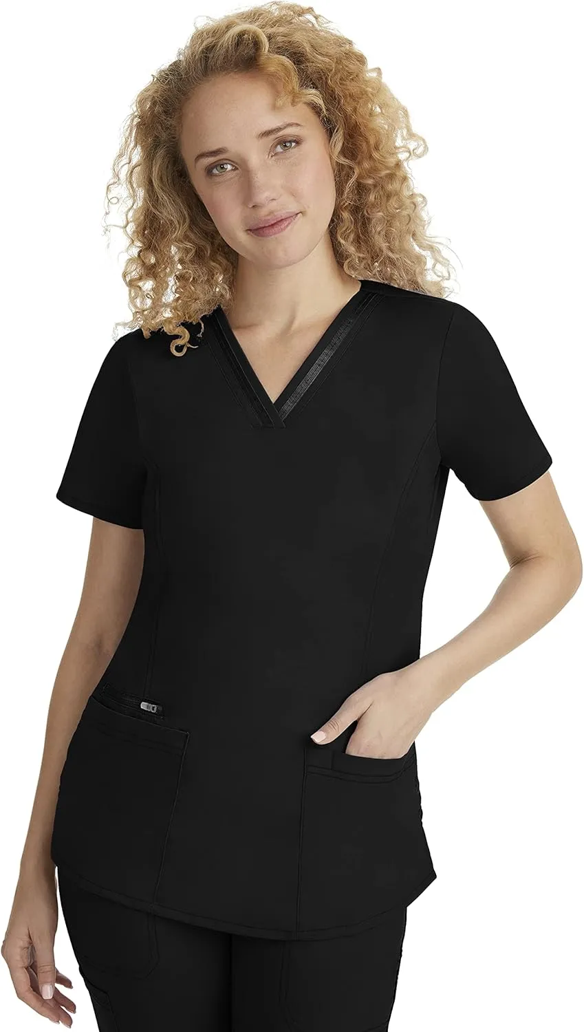 Healing Hands Scrub Top for Women with 3 Pockets and Easy Care, 2-Way Stretch Fabric 2278