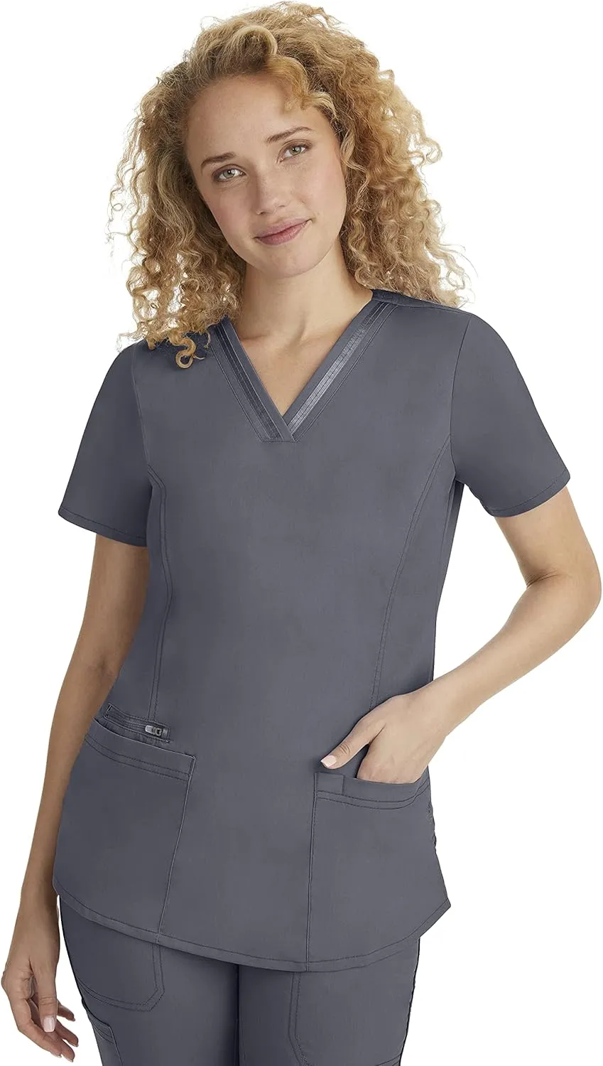 Healing Hands Scrub Top for Women with 3 Pockets and Easy Care, 2-Way Stretch Fabric 2278