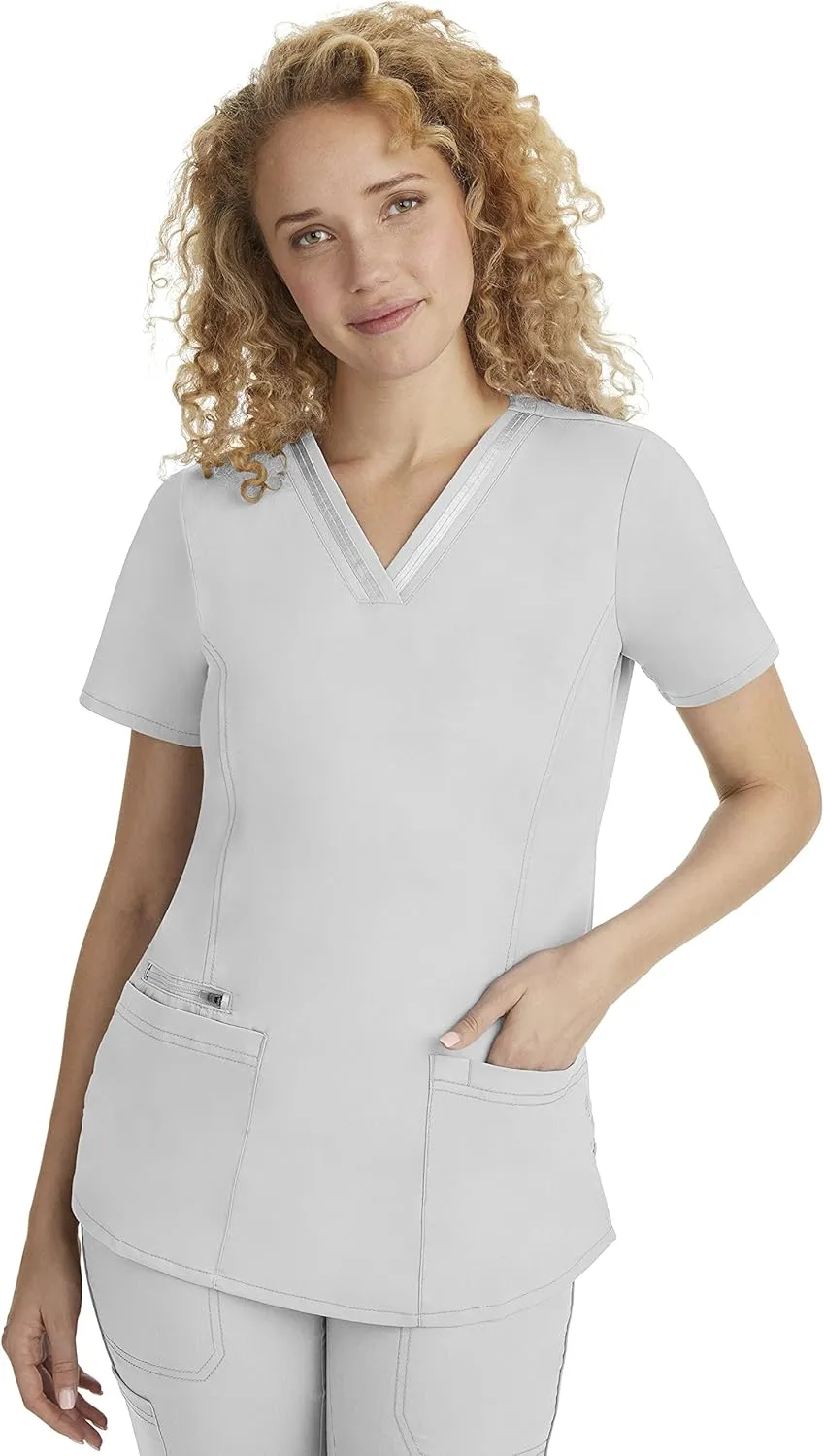Healing Hands Scrub Top for Women with 3 Pockets and Easy Care, 2-Way Stretch Fabric 2278