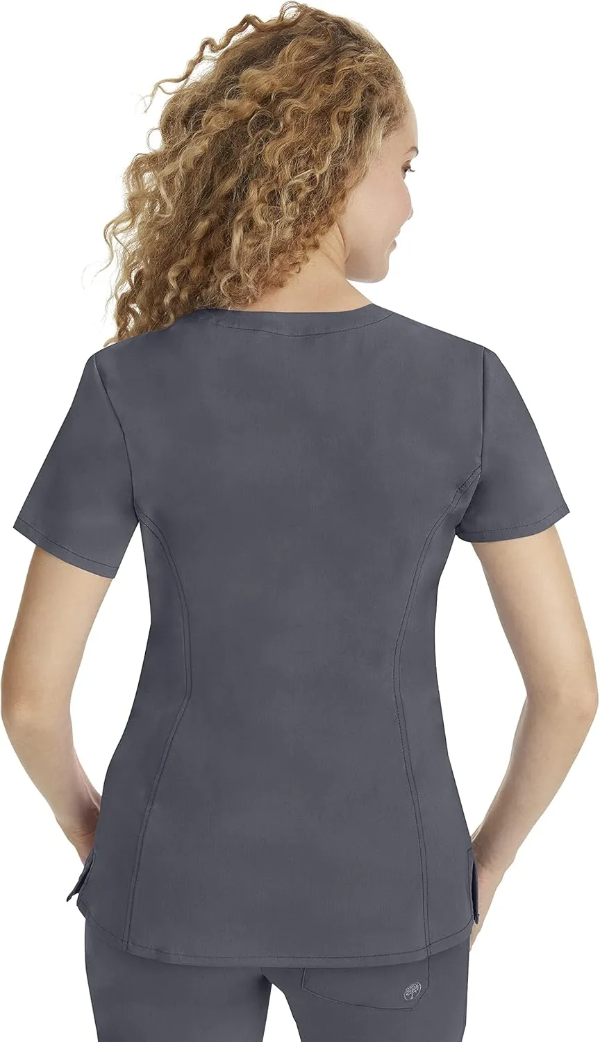 Healing Hands Scrub Top for Women with 3 Pockets and Easy Care, 2-Way Stretch Fabric 2278