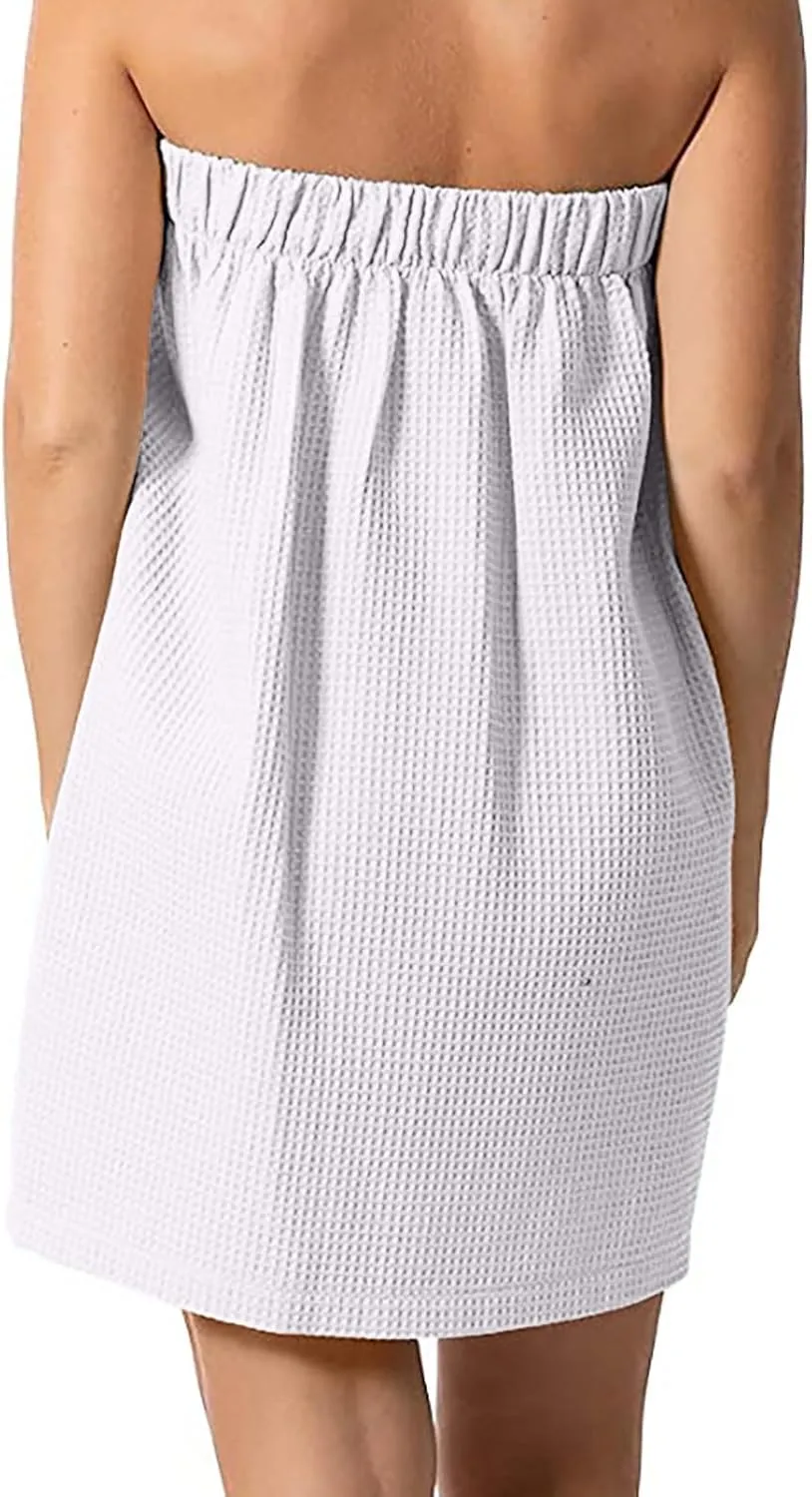 HGps8w Shower Wrap Robe for Women Bath Body Towel Wrap Spa Soft Bathrobe with Adjustable Velcro