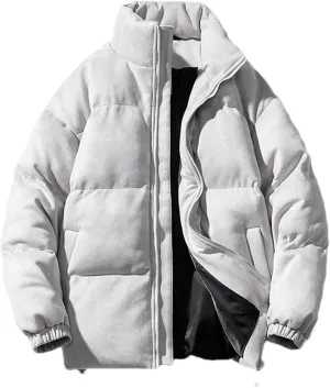 Hgvcfcv Men Puffer Retro Parkas Coat Men Cotton-Padded Coat Oversize Warm Jacket