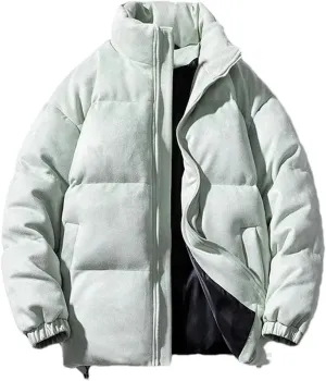 Hgvcfcv Men Puffer Retro Parkas Coat Men Cotton-Padded Coat Oversize Warm Jacket