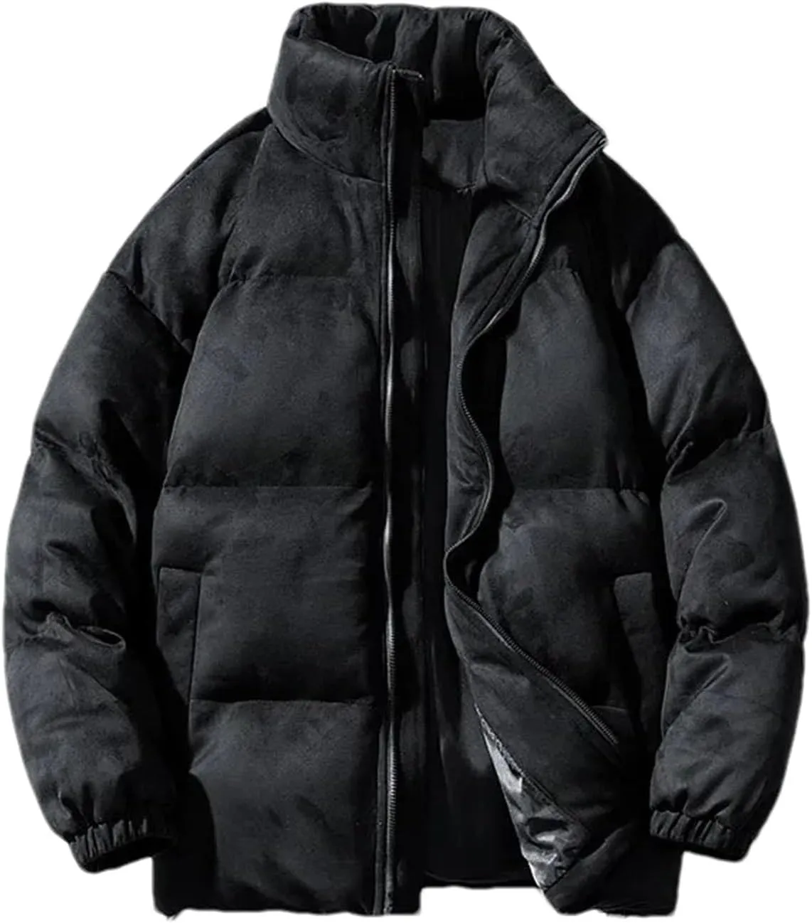 Hgvcfcv Men Puffer Retro Parkas Coat Men Cotton-Padded Coat Oversize Warm Jacket