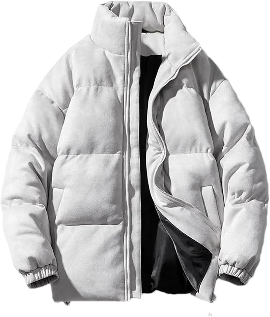 Hgvcfcv Men Puffer Retro Parkas Coat Men Cotton-Padded Coat Oversize Warm Jacket
