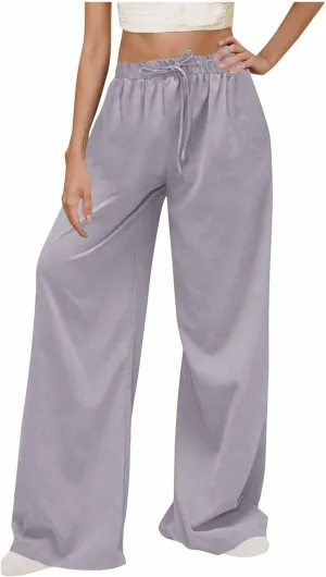 High Waisted Work Pants for Women Business Casual Outfits 2025 Office Dress Pants Trousers Wide Leg Lounge Pants