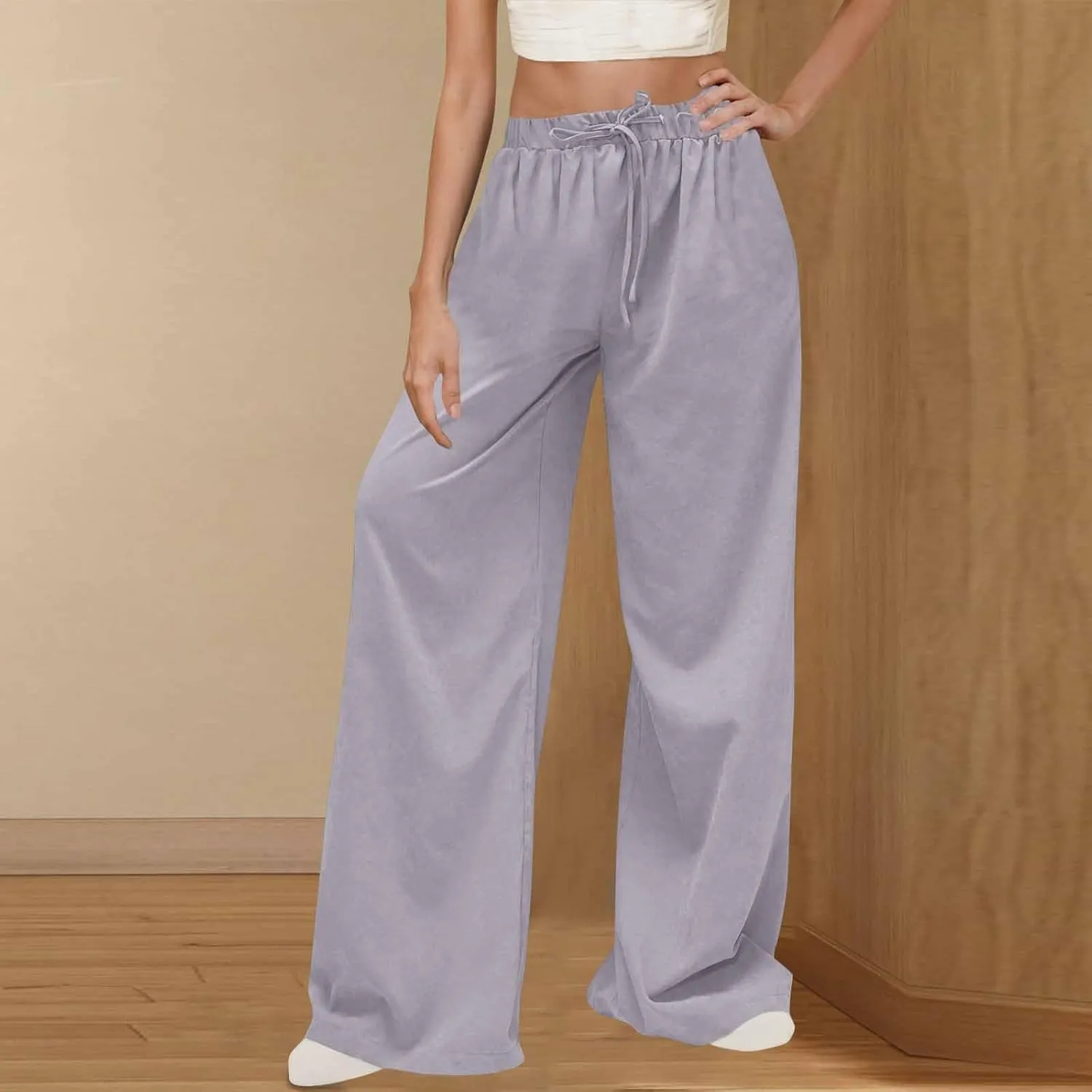 High Waisted Work Pants for Women Business Casual Outfits 2025 Office Dress Pants Trousers Wide Leg Lounge Pants