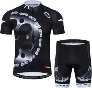 Hotlion Men's Cycling Bike Jersey Short Sleeve with 3 Rear Pockets- Moisture Wicking, Breathable, Quick Dry Biking Shirt