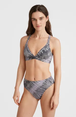 Hyperfreak Women Of The Wave Longline Triangle Bikini Set | Grey Tie Dye