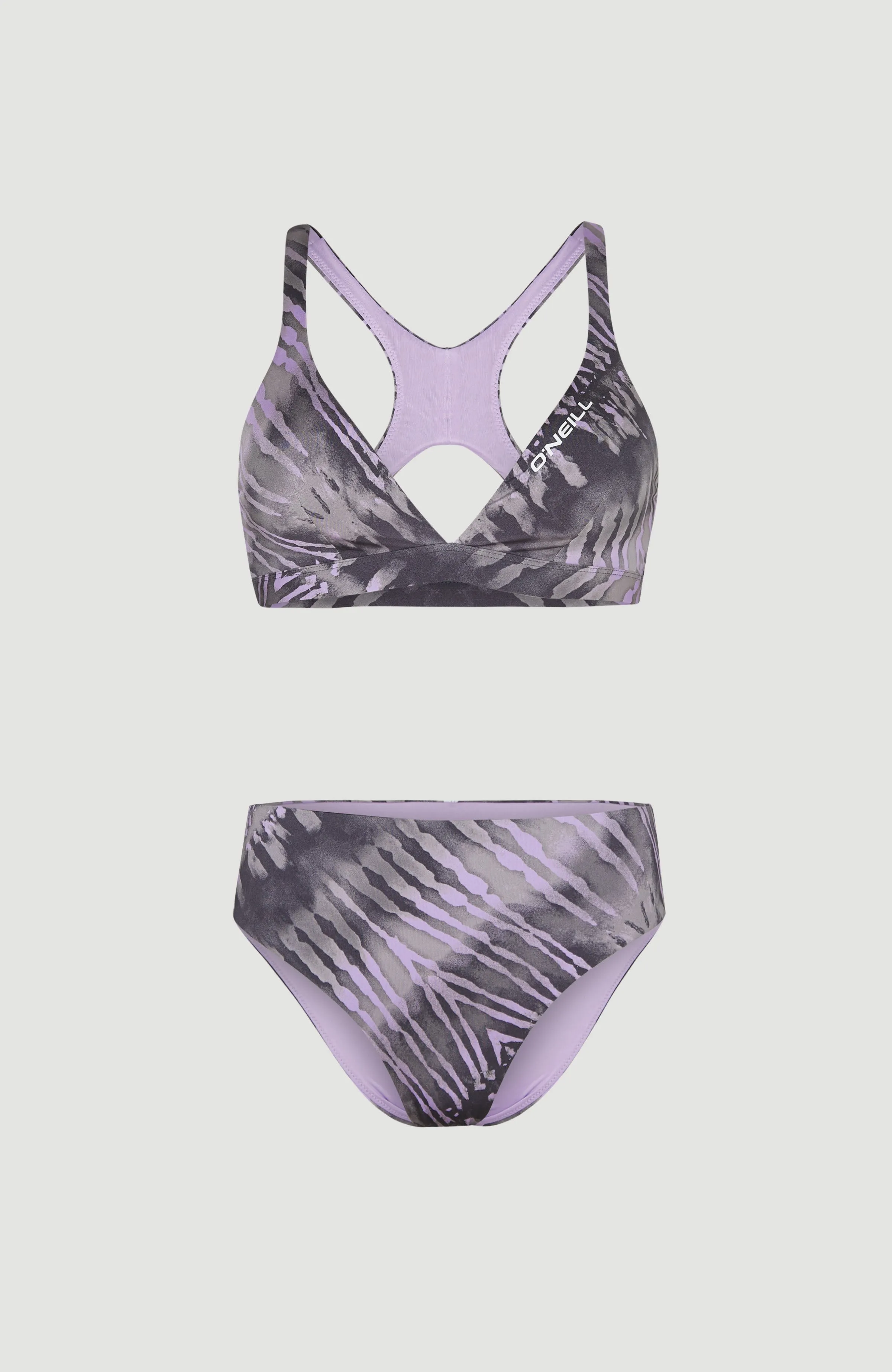 Hyperfreak Women Of The Wave Longline Triangle Bikini Set | Grey Tie Dye