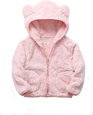iChunhua Baby Girls Bear Ears Shape Fleece Long Sleeve Jacket Sweatshirt Outwear
