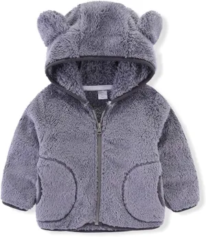 iChunhua Baby Girls Bear Ears Shape Fleece Long Sleeve Jacket Sweatshirt Outwear