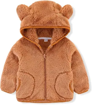 iChunhua Baby Girls Bear Ears Shape Fleece Long Sleeve Jacket Sweatshirt Outwear