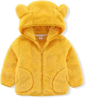 iChunhua Baby Girls Bear Ears Shape Fleece Long Sleeve Jacket Sweatshirt Outwear
